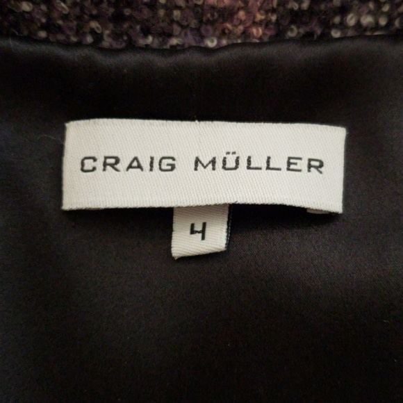 Craig Muller Purple Heathered Capelet Sleeved Jacket - Picture 3 of 3